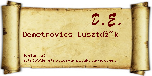 Demetrovics Euszták névjegykártya